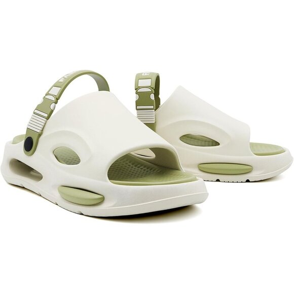 〽️Men\'s Slippers Slide Sandals White Green Back Strap Open Toe Ultra Comfy Shoes main image 4